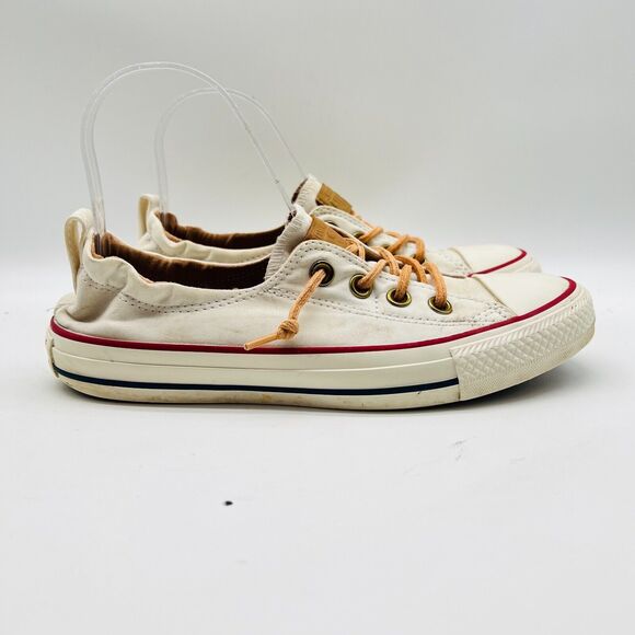 Converse All Star Shoreline Sneaker Womens 7 White Slip On Casual Chucks Shoes - Picture 1 of 10